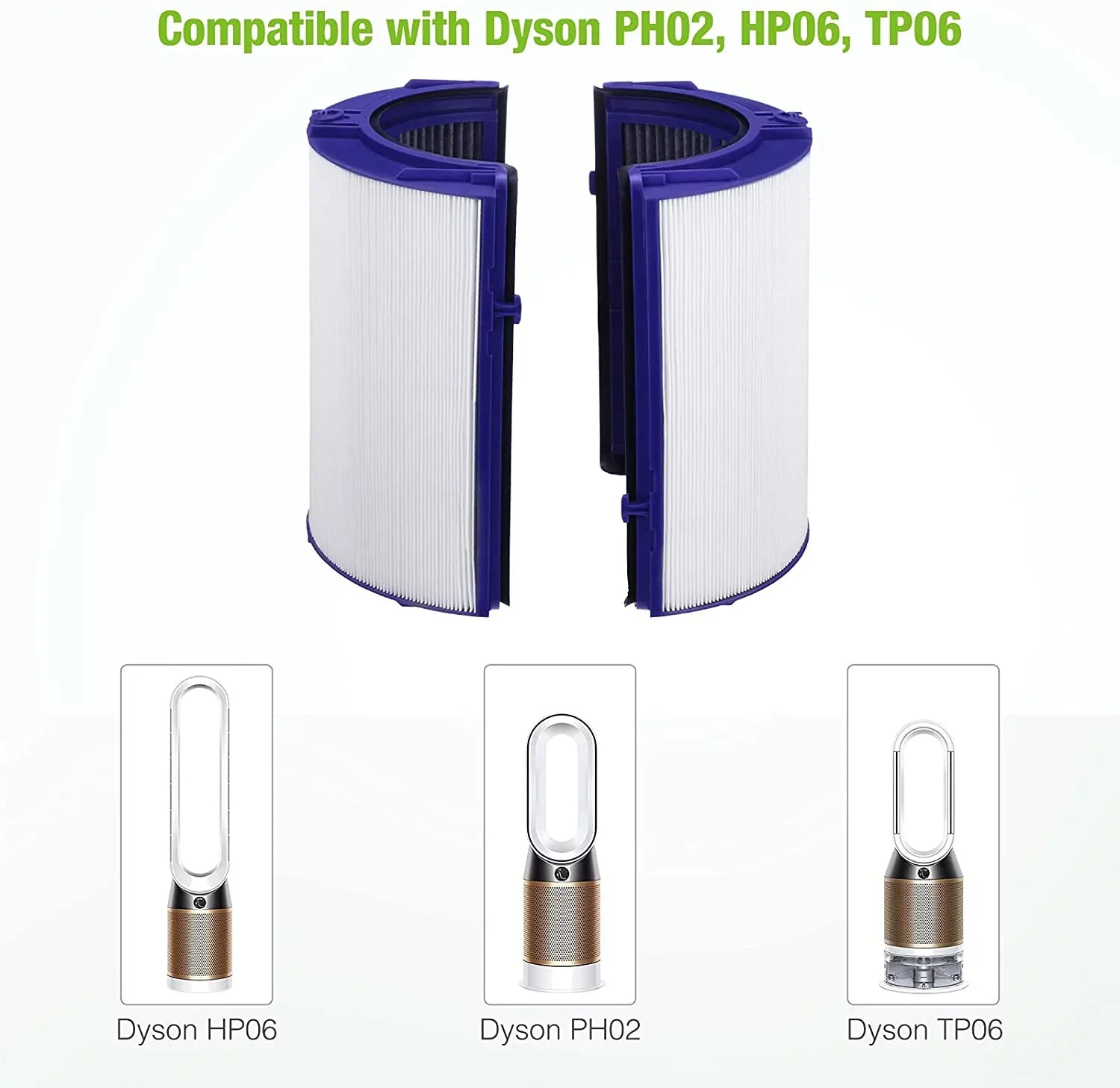 Hometimes Replacement Filter for Dyson HP06 TP06 PH01 PH02 HP07 TP07 HP09 TP09 Air Purifiers,H13 HEPA Filter Comprehensive for Dyson Pure Cool Hot Air Purifier, Part # 970341-0