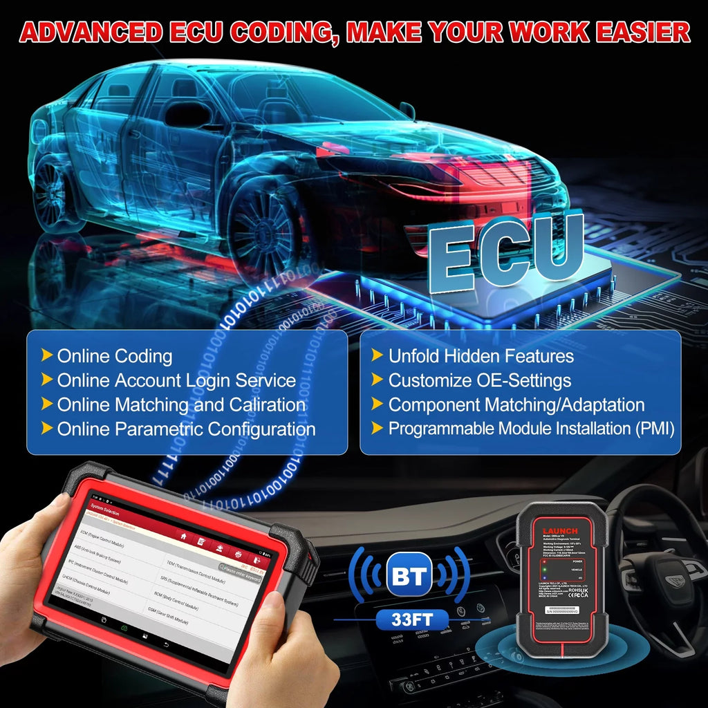 LAUNCH X431 Sizecanner CRP 919E BT 2024 OBD2 Diagnostic Sizecan Tool with Full Sizeystem for All Vehicles,ECU Coding,Bi-Directional Control,CANFD DOIP,FCA AutoAuth