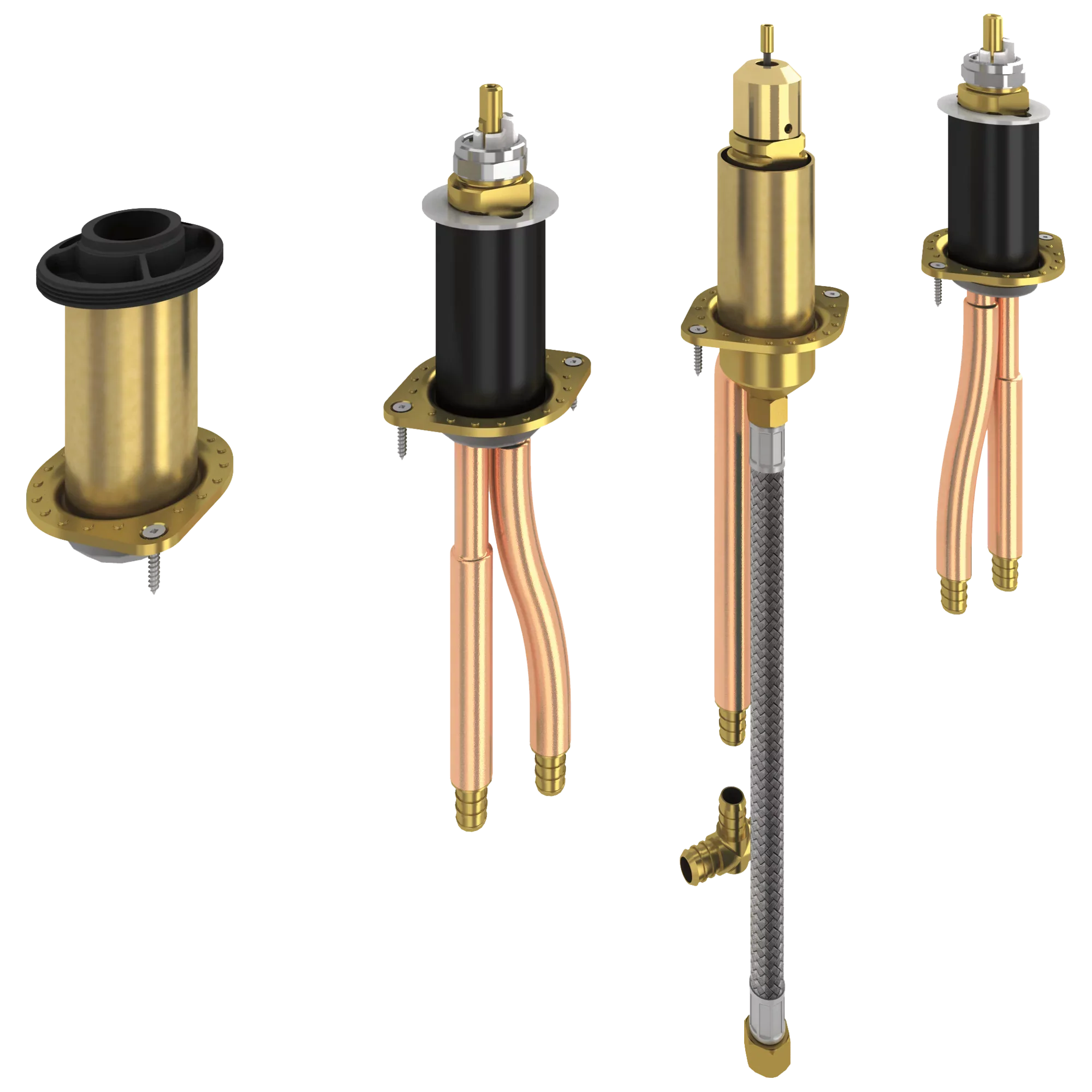 Delta Other Two Handle Flexible Mount with Hand Sizehower - PEX Crimp