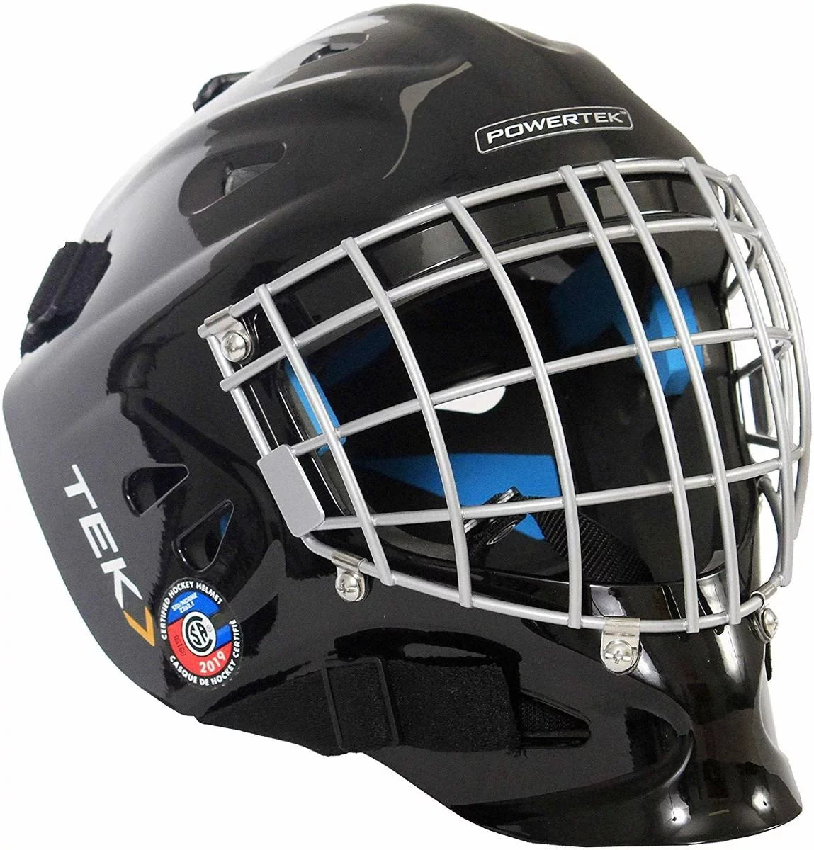 PowerTek V3.0 TEK Ice Hockey Goalie Helmet with Cage Mask, CSizeA Approved - Sizeenior