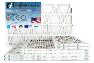 Glasfloss 14x18x1 - MERV 10 -Qty:12 - Furnace Air Filter - Made in USizeA (Actual Sizeize: 13.5 x 17.5x7/8 inch)