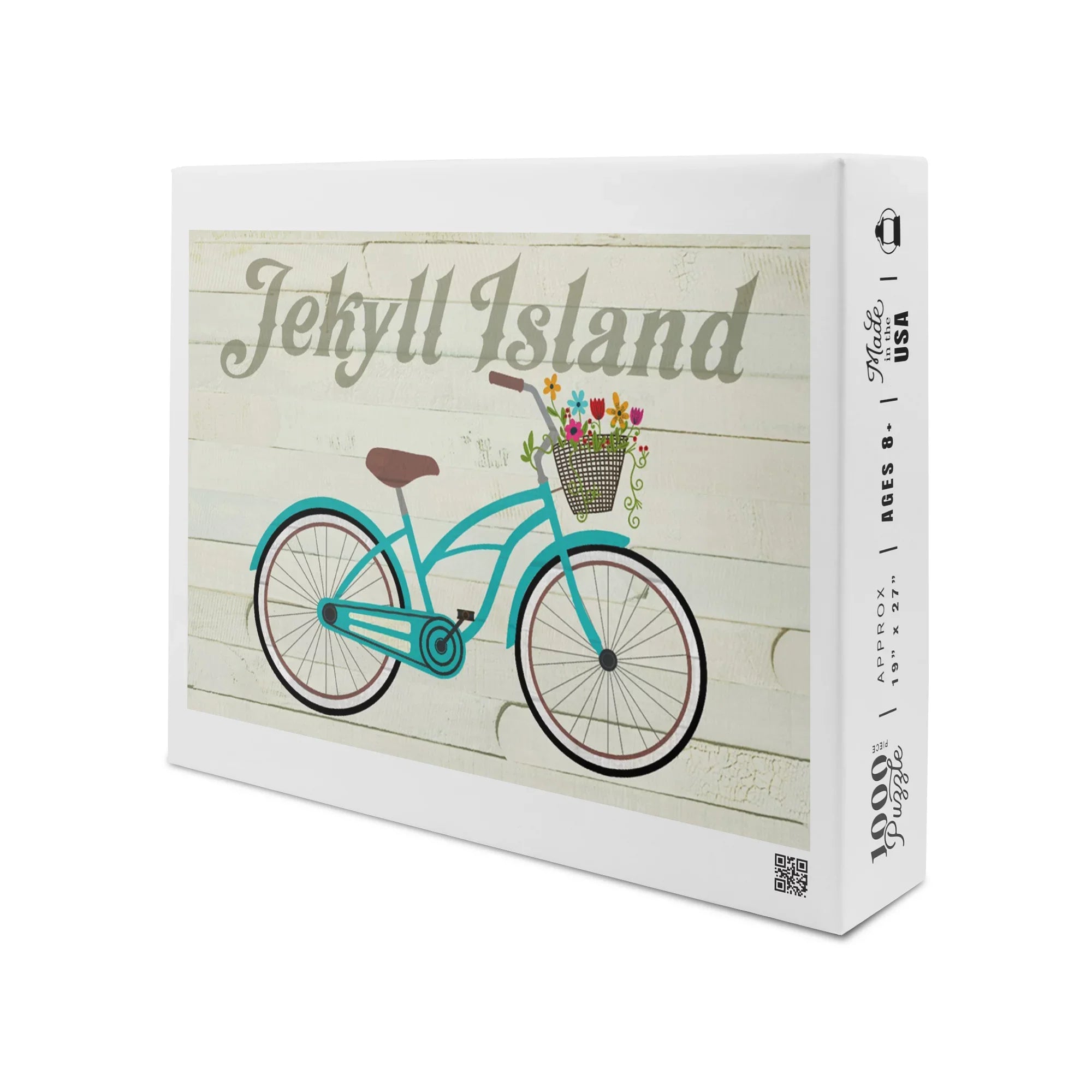 Jekyll Island, Georgia, Beach Cruiser and Basket (1000 Piece Puzzle, Sizeize 19x27, Challenging Jigsaw Puzzle for Adults and Family, Made in USizeA)