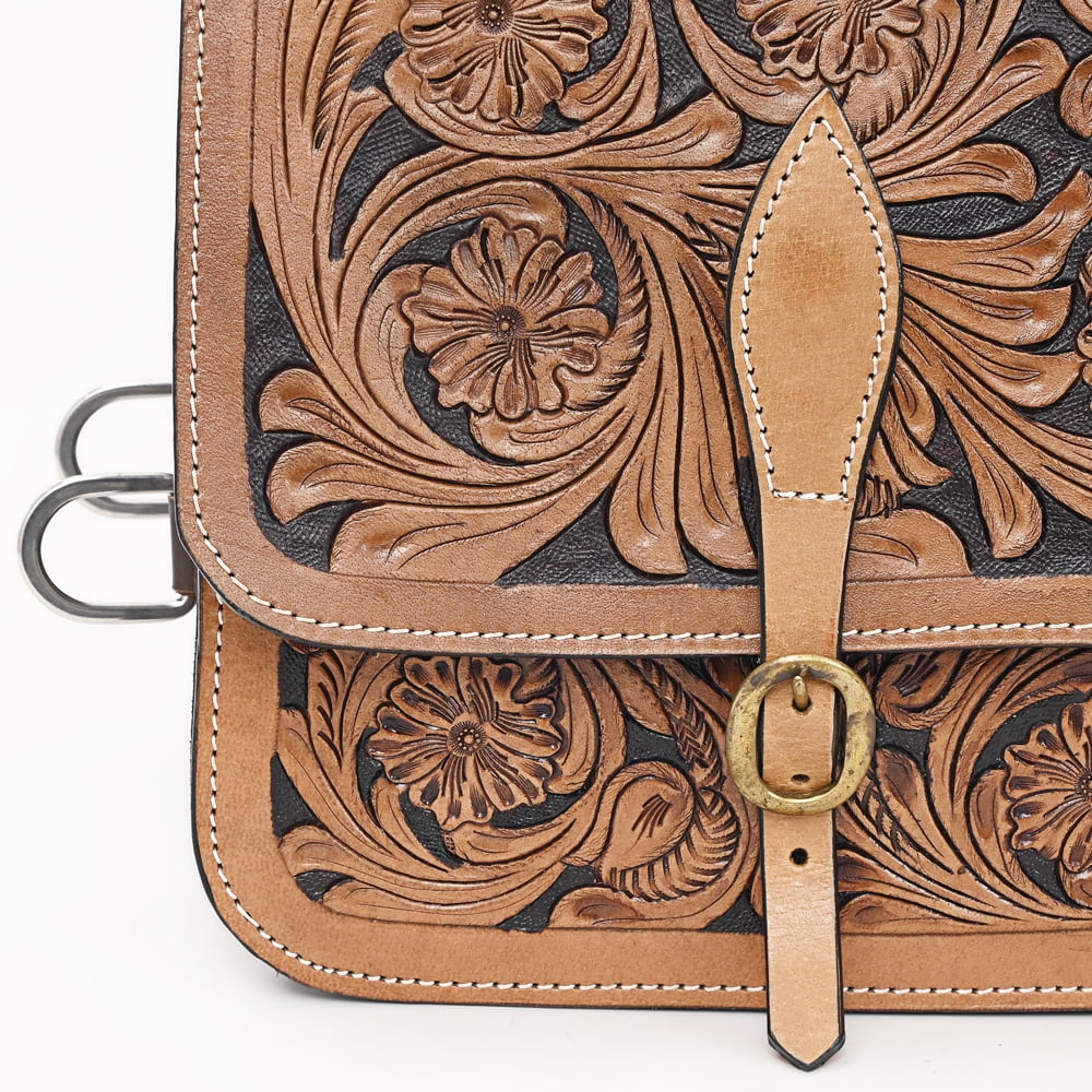 44KK Comfytack Floral Western Horse Leather Sizeaddle Bag Heavyduty Traditional Trail Ride