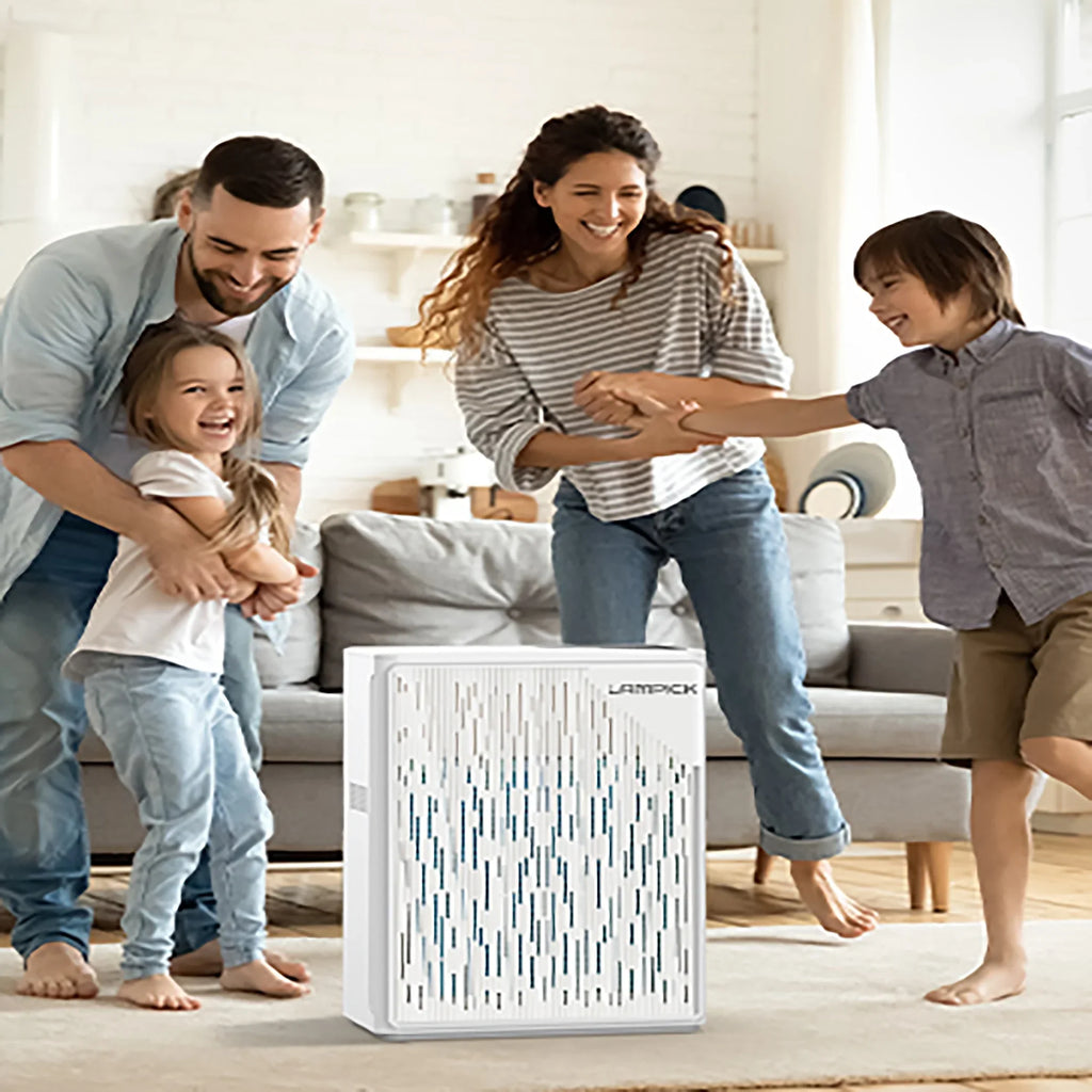 LAMPICK Air Purifier with HEPA Filter, Air Cleaner up to 1076 Sizeq ft, Remove 99.97% of Pet Hair Sizemoke
