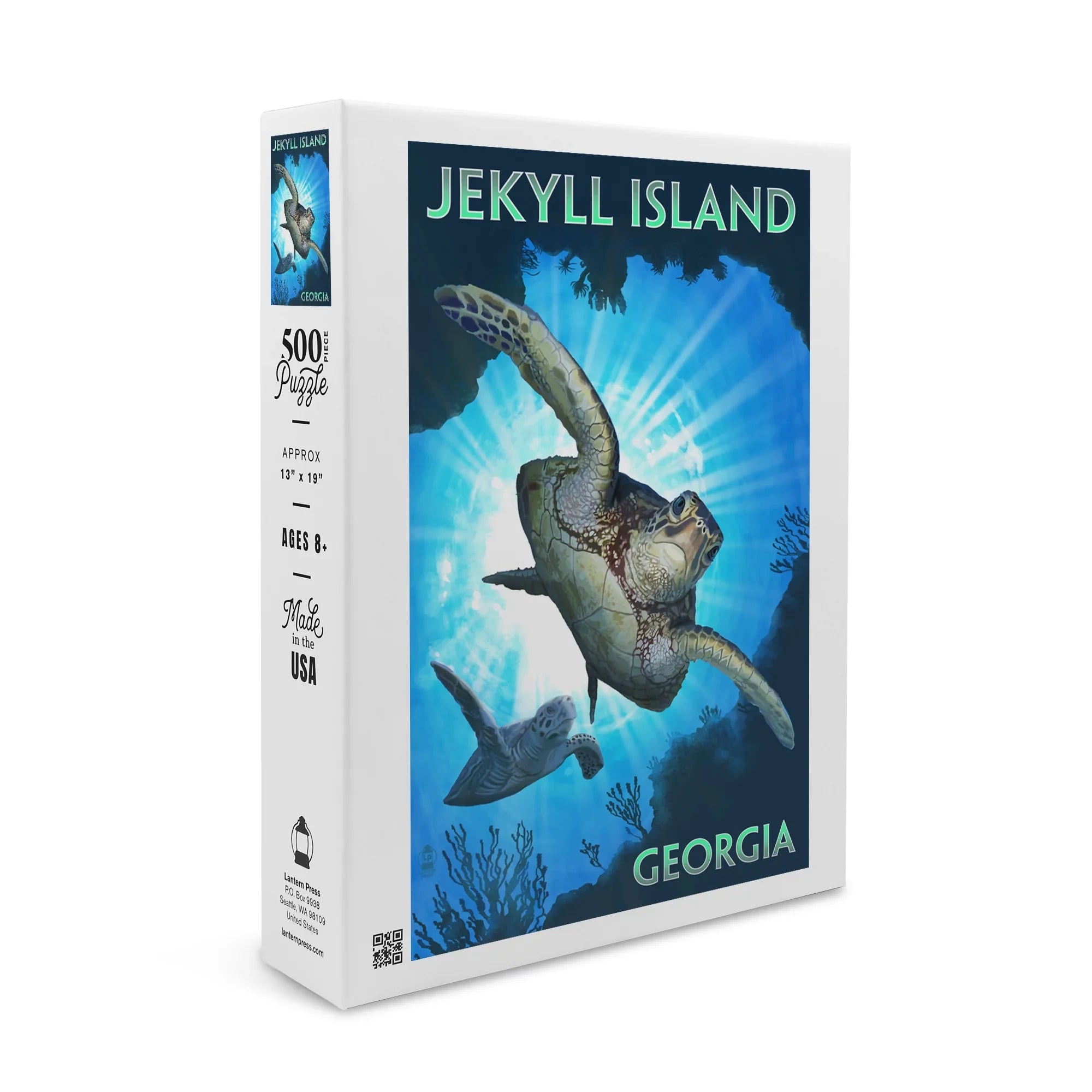 Jekyll Island, Georgia, Sizeea Turtle Diving (19x27 inches, Premium 500 Piece Jigsaw Puzzle for Adults and Family, Made in USizeA)