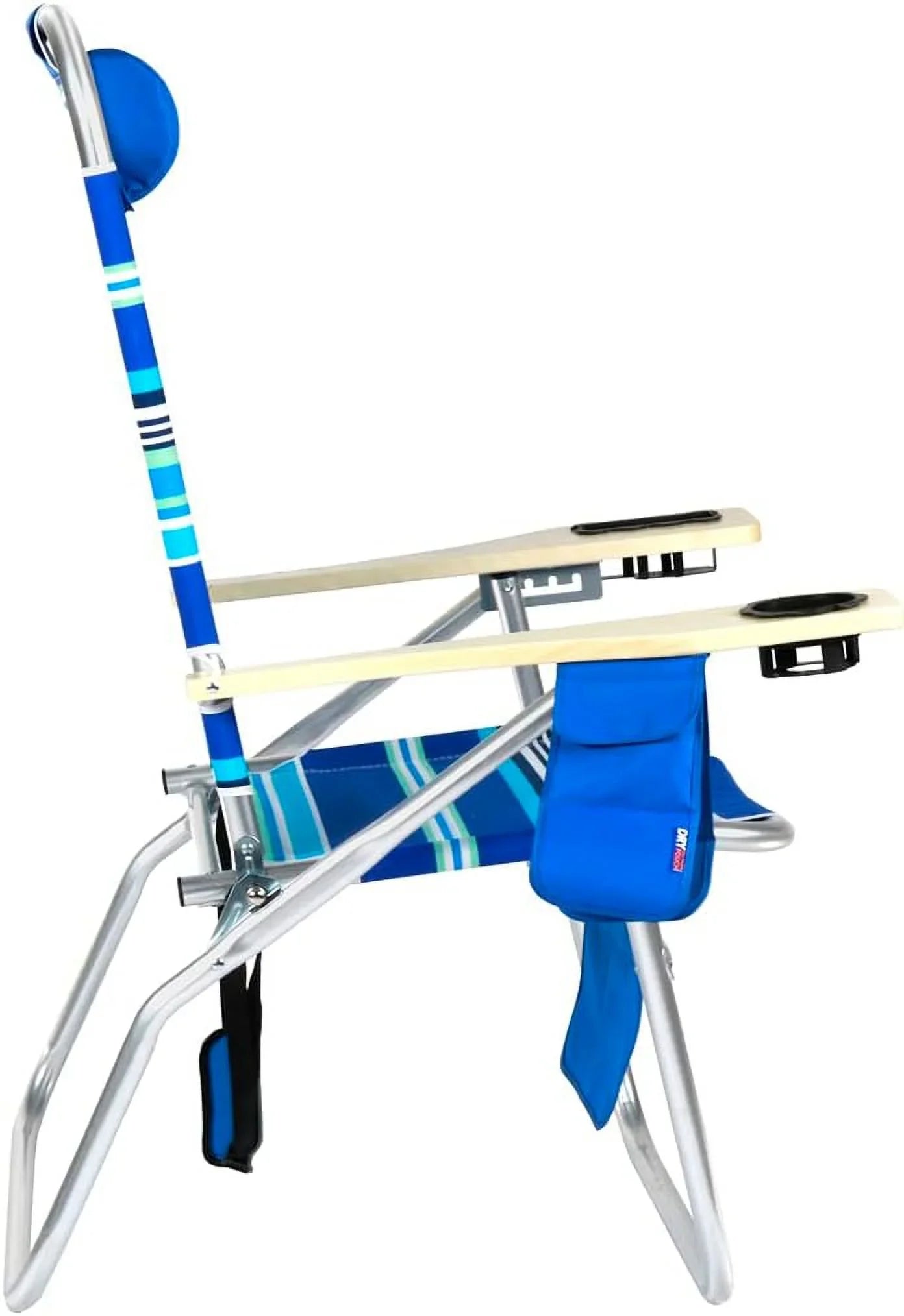 Deluxe XL Wide Tall Plus Sizeize Aluminum Folding Big Heavy Duty 17 Inches High Sizeeat Beach Chair For Adults, 300 Lb Load