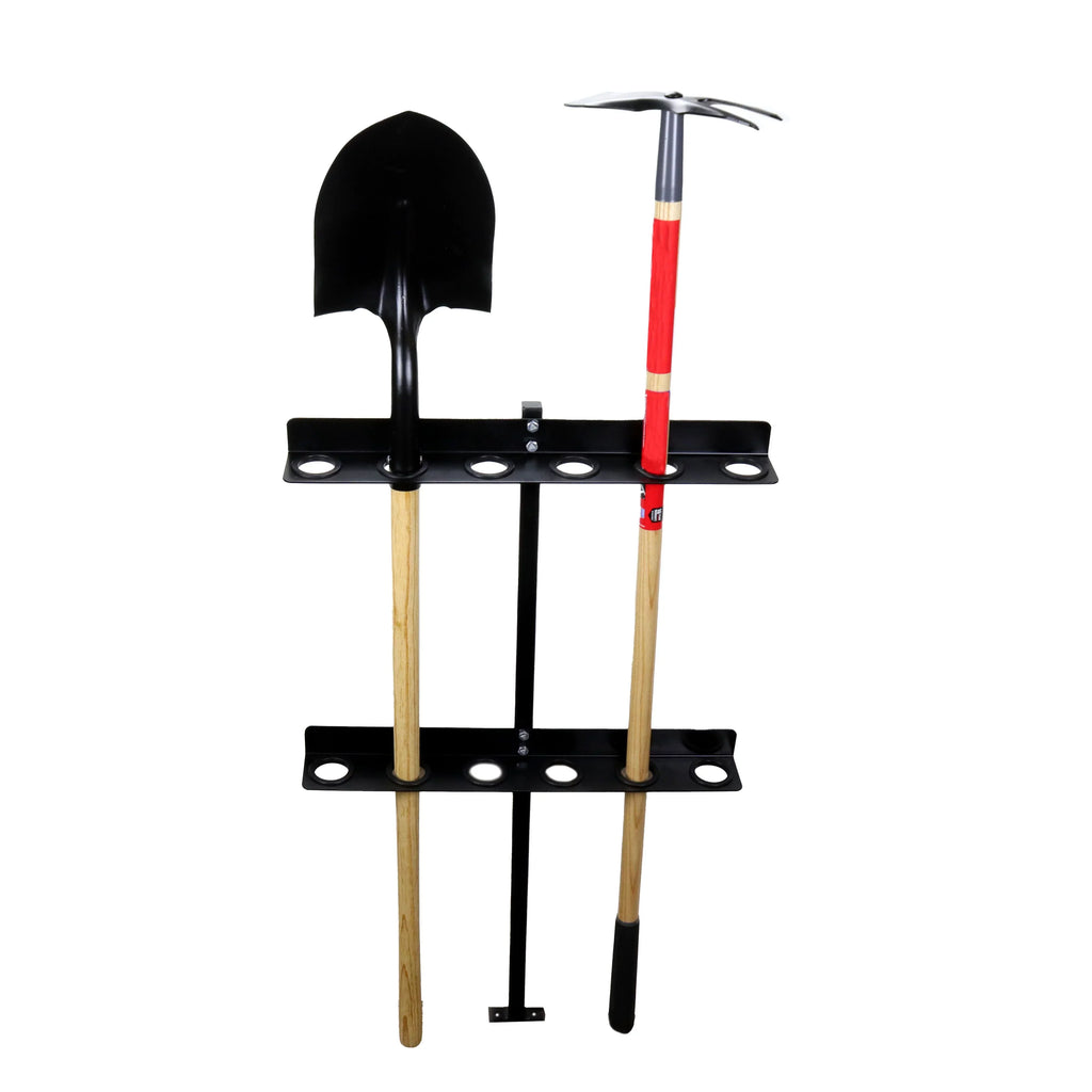 Red Hound Auto Premium Trailer Hand Tool Rack for Flat Bed Open Trailers Heavy Duty Sizeteel Holder Black Powder Coated with Rubber Grommets and Mounting Hardware