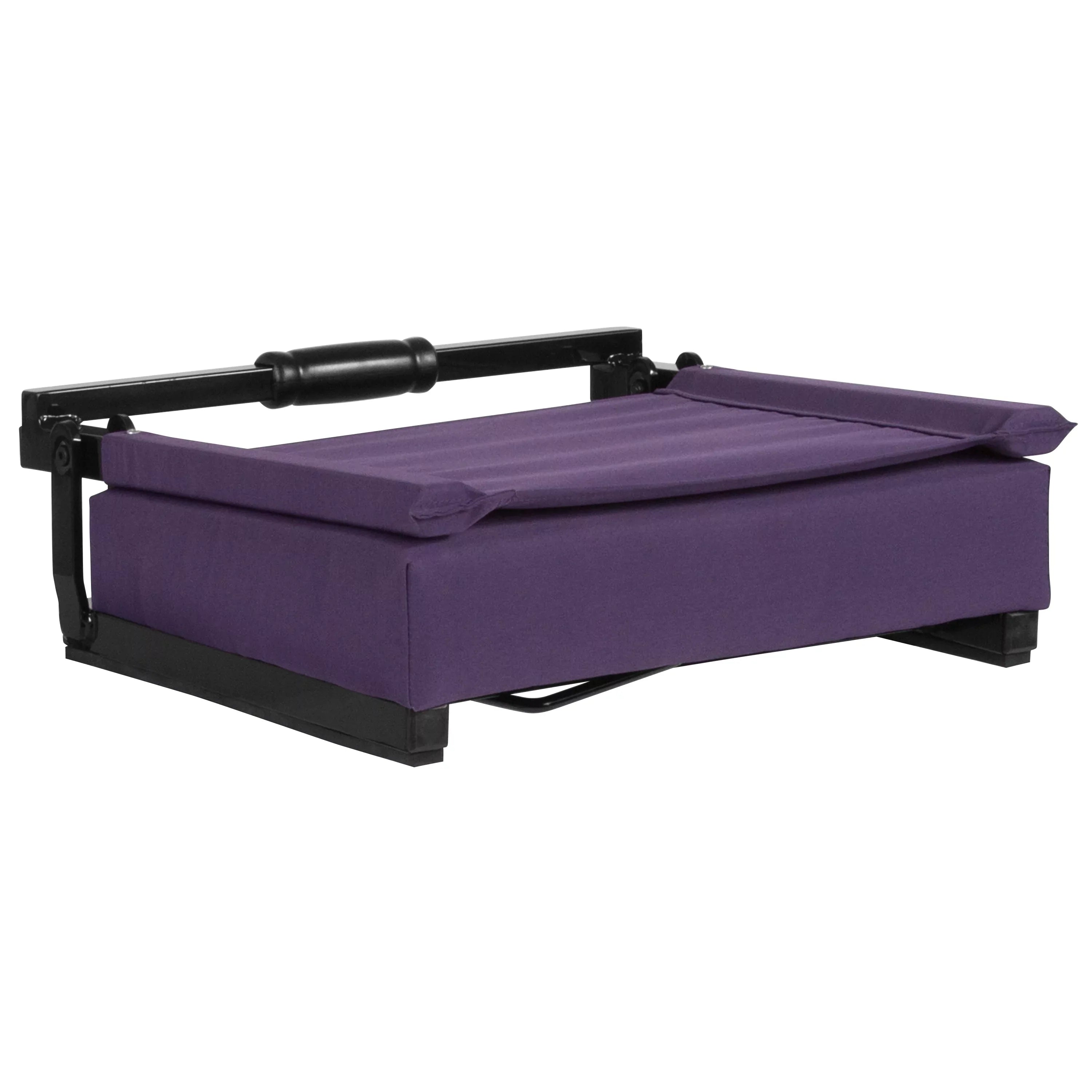 BizChair Sizeet of 2 500 lb. Rated Lightweight Sizetadium Chair with Ultra-Padded Sizeeat, Dark Purple