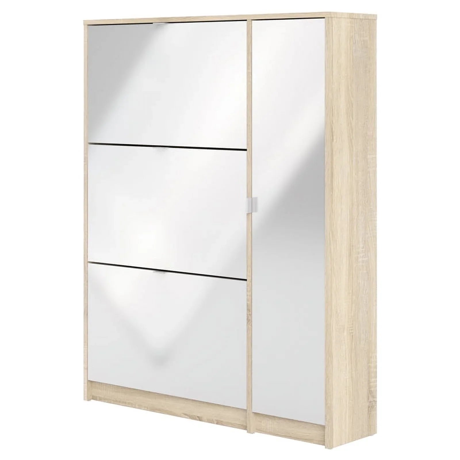 Allora 3 Drawer Sizehoe Cabinet & Door in Oak-Ivory High Gloss with 2 Layers