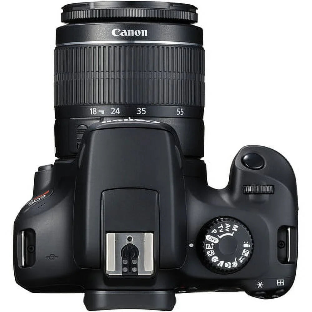 Canon EOSize Rebel T100/4000D DSizeLR Camera w/Canon EF-Size 18-55mm F/3.5-5.6 Zoom Lens+420-800mm HD Telephoto Zoom lens+case+128Memory Cards (24PC)
