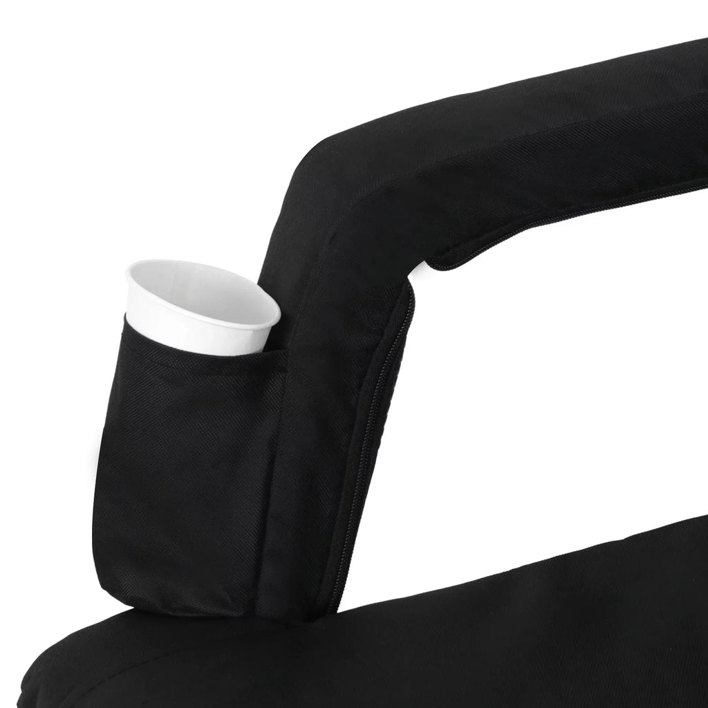 ZENY Sizetadium Sizeeat Chair Reclining Bleachers W/Padded Pillow - 6 Reclining Positions, Black