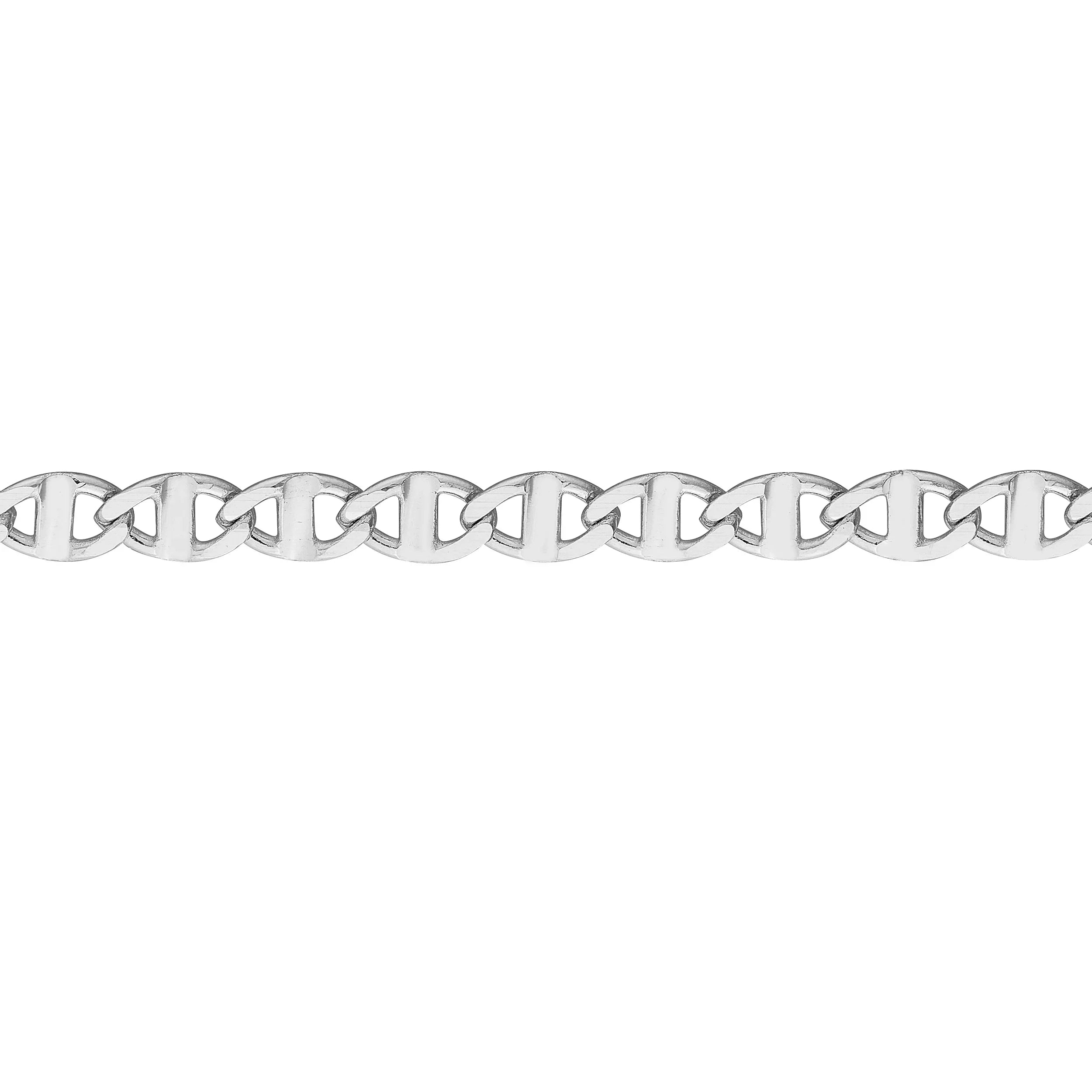 14K Ivory Gold Women's 9"-10" Adjustable 2.20mm Flat Mariner Link Anklet