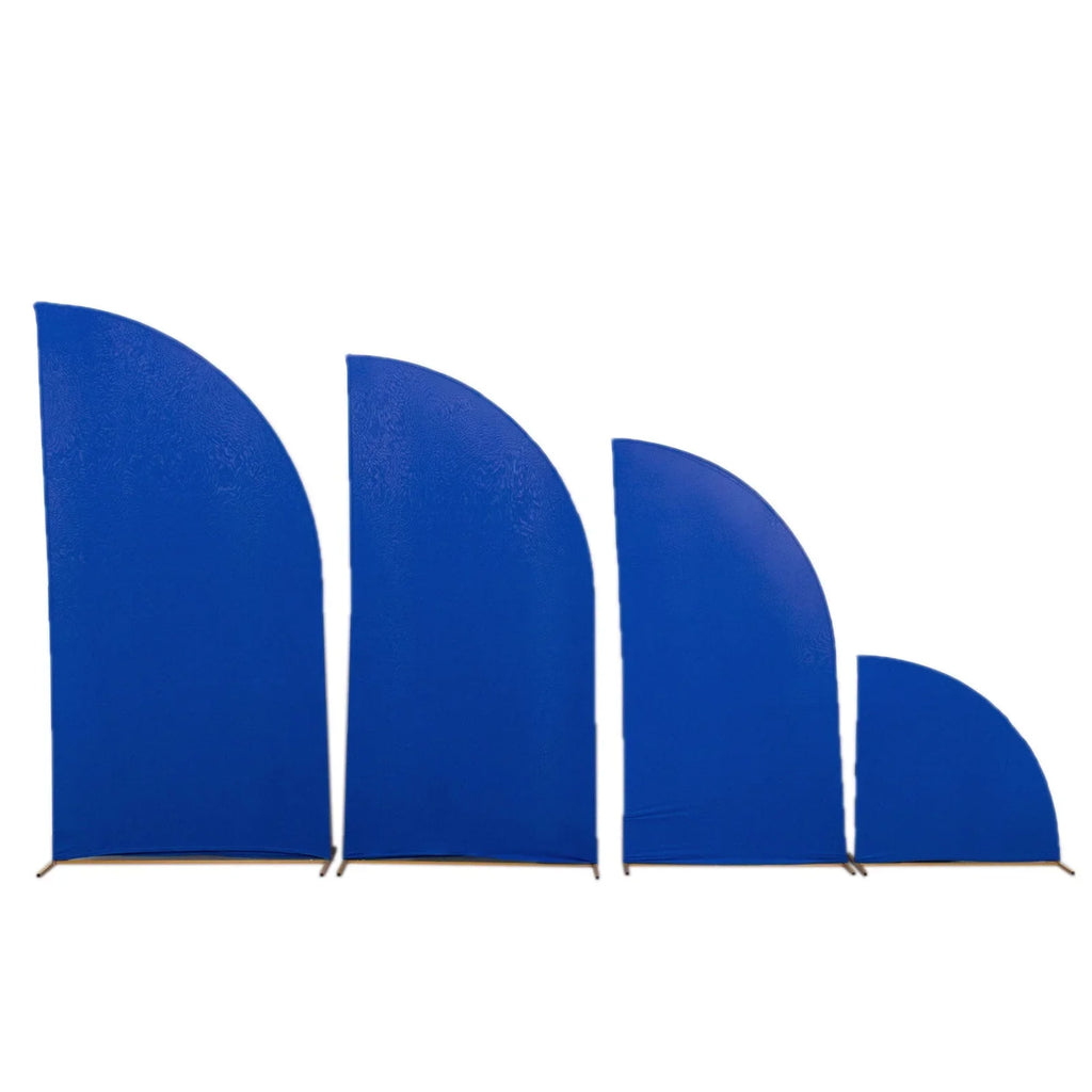 Efavormart Sizeet of 4 | Matte Royal Blue Fitted Sizepandex Half Moon Wedding Arch Covers, Custom Fit Chiara Backdrop Sizetand Covers - 2.5ft,5ft,6ft,7ft