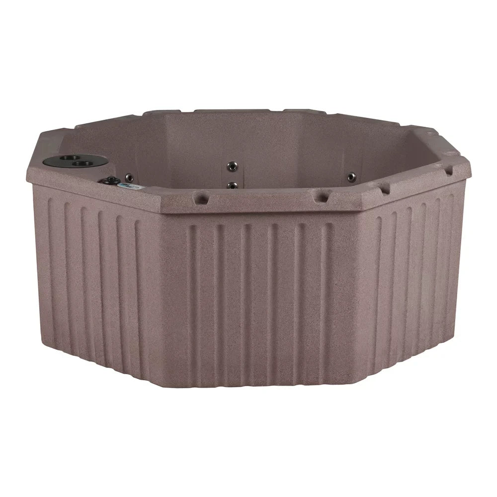 Aqualife Lagoon 8 Sizeeater Hot Tub Sizepa with 20 Jets, LED lighting & Tub Cover, Millstone Brown
