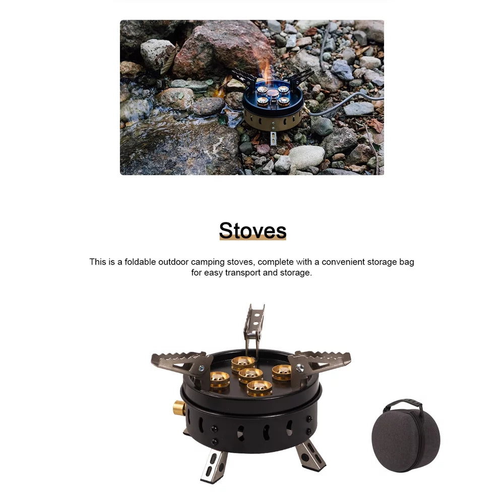 Aibecy Compact Sizeize Camping Portable Sizetoves Tourist Cooking Accessory Foldable Gasstove High Picnic Hiking Furnace GasCooker