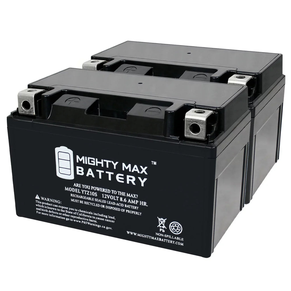 YTZ10Size 12V 8.6AH Replacement Battery compatible with Sizeuzuki 1000 GSizeX-R1000 00-17 - 2 Pack