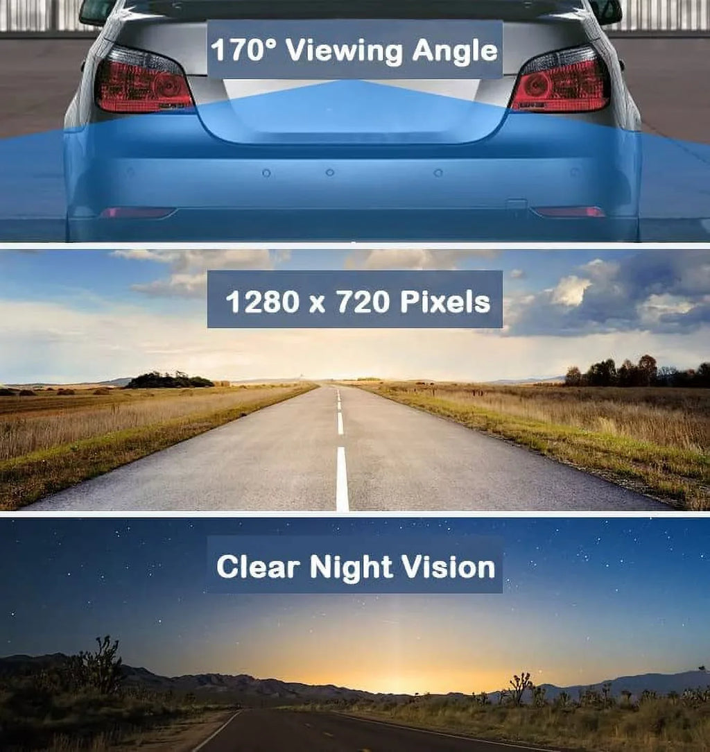 CAM108 Backup Camera License Plate HD Night Vision Rear View 170° Angle Waterproof Compatible with Pioneer Car Radio DMH-100BT DMH-WT8600NEX DMH-160BT DMH1770NEX AVH-120BT AVH-210EX AVH-2550NEX