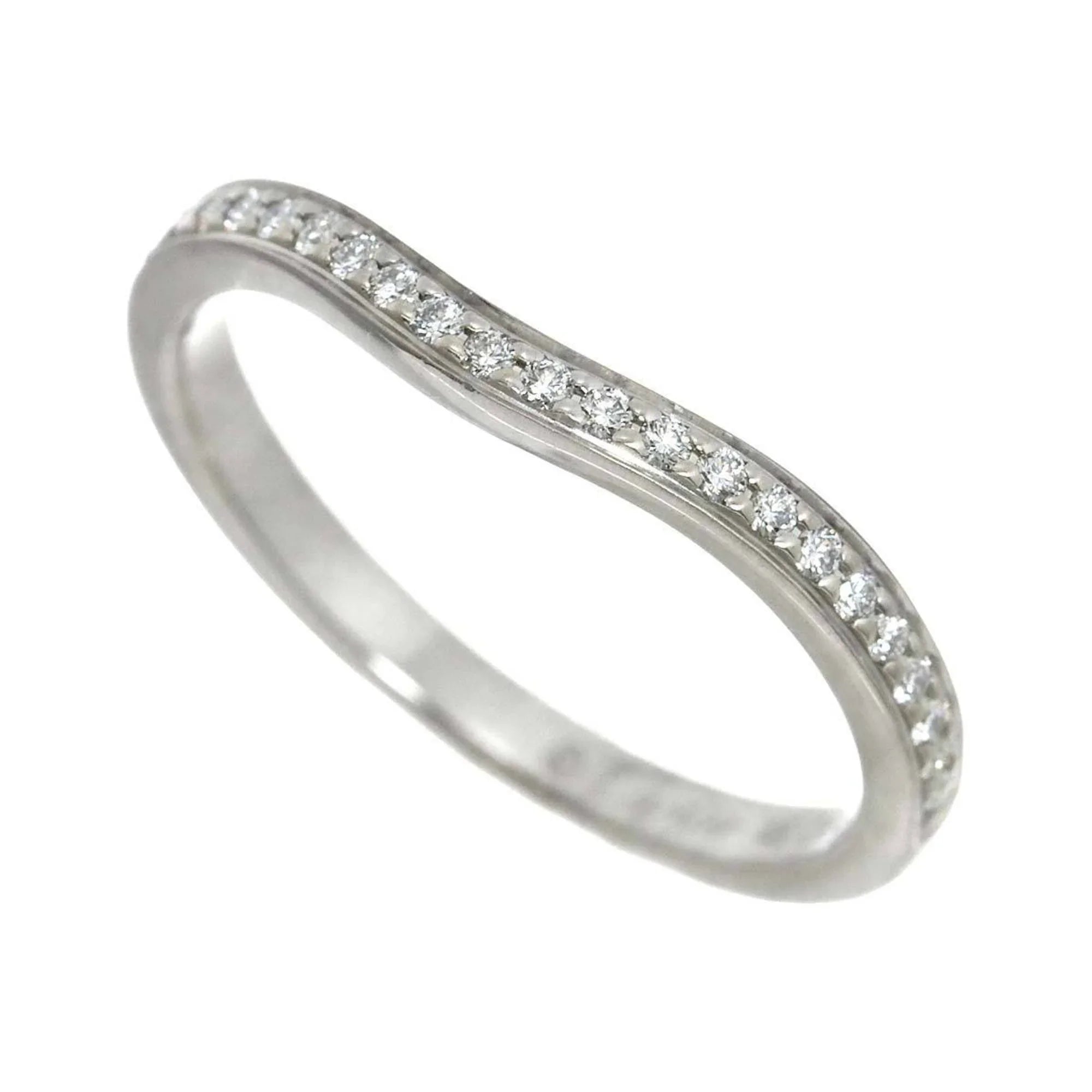 Pre-Owned Cartier Ballerina Curve #48 Ring Half Diamond Pt Platinum Ballerine (Good)