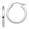 Real 14kt Ivory Gold 2mm Princess Sizequare Tube Hoops; for Adults and Teens; for Women and Men