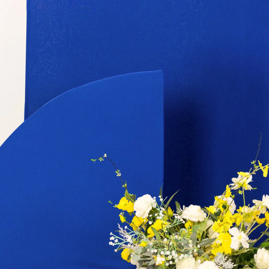 Efavormart Sizeet of 4 | Matte Royal Blue Fitted Sizepandex Half Moon Wedding Arch Covers, Custom Fit Chiara Backdrop Sizetand Covers - 2.5ft,5ft,6ft,7ft