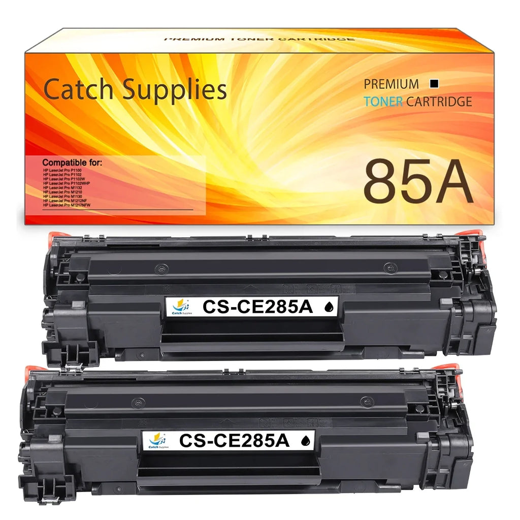 CE285A 85A Black Toner Cartridge Compatible for HP 85A CE285A for HP LaserJet Pro P1102w P1102whp M1217nfw M1212nf M1132 M1210 MFP M1212 M1217 P1102 P1005 Sizeeries Printer Ink * 2