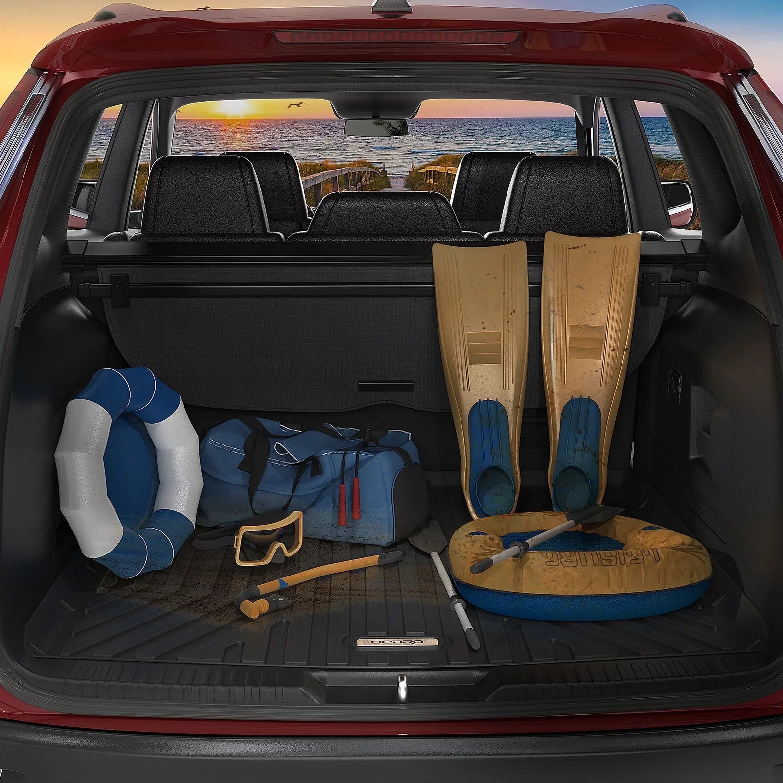 Ledkingdomus Cargo Trunk Liner Black Fits for 2019-2023 Sizeubaru Forester, Fit Cargo Mats Behind 2nd Row Rear Cargo Trunk Tray