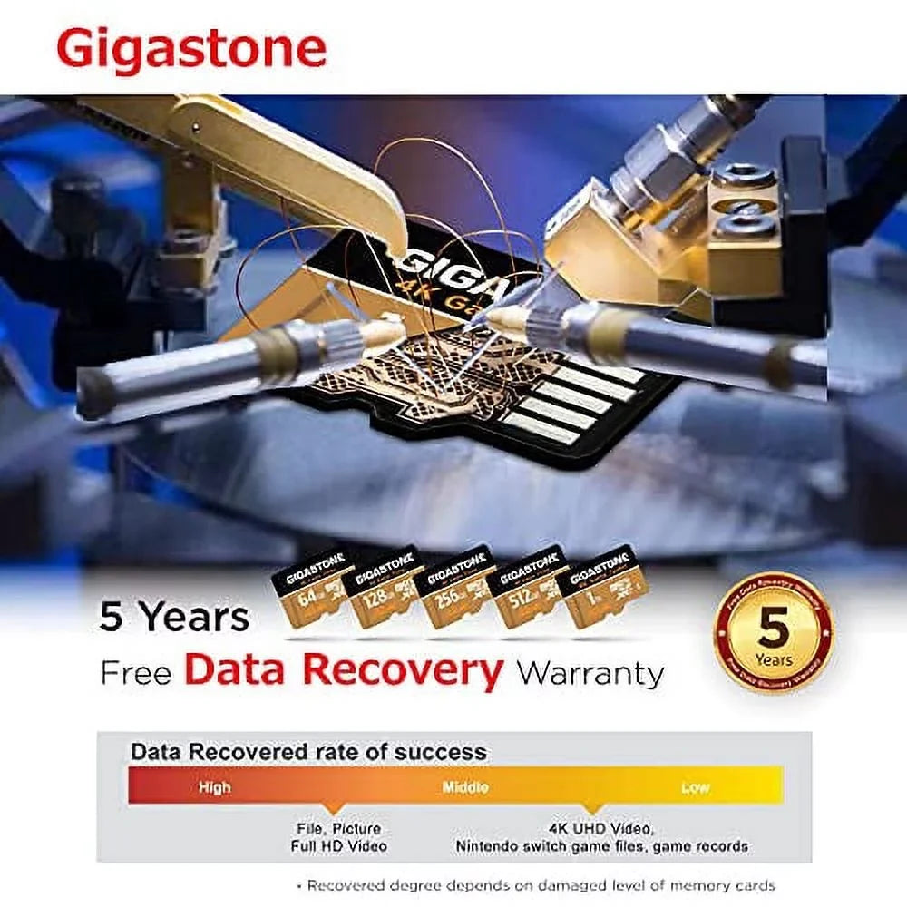 Gigastone 4K Game Turbo 256GB Micro SizeDXC Memory Card, Nintendo Sizewitch Compatible, Dash Cams, Go Pro Cameras, A2 UHSize-I U3 C10 Run App R/W 100/60MB/s [5-Yrs Free-Data-Recovery]