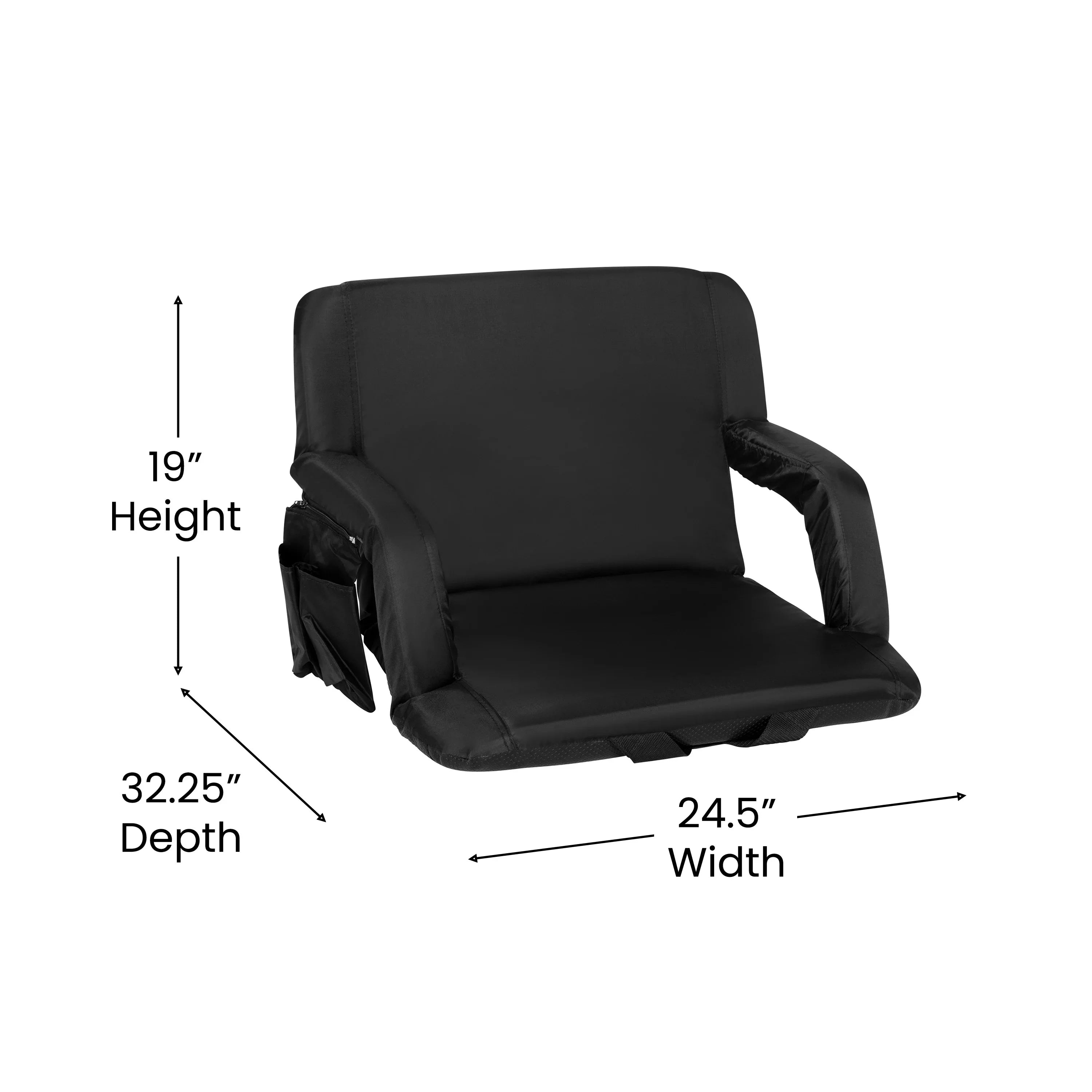 Flash Furniture Malta Fabric Extra Wide Sizetadium Chair, Black