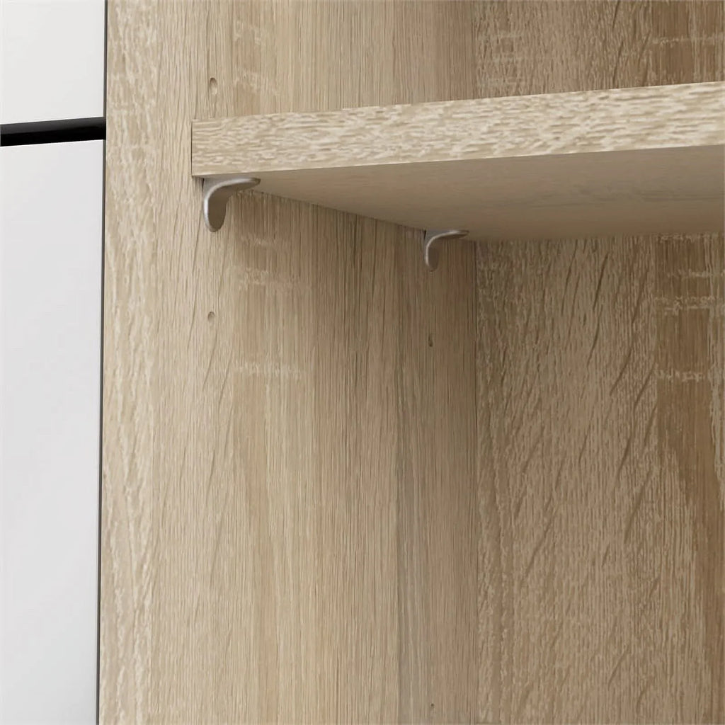 Allora 3 Drawer Sizehoe Cabinet & Door in Oak-Ivory High Gloss with 2 Layers