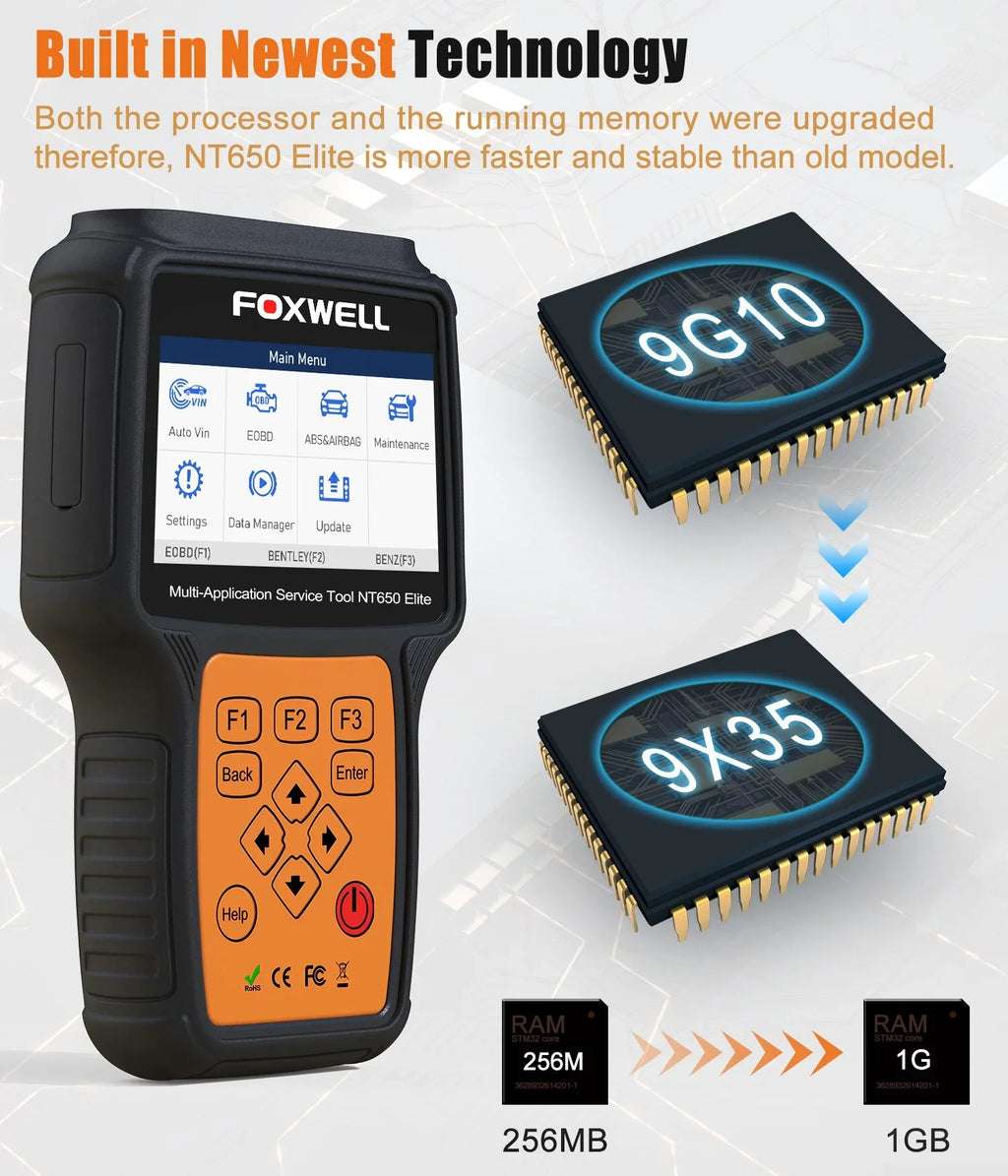 Foxwell NT650 Elite Car OBD2 Sizecanner ABSize SizeRSize Engine Code Reader ABSize Bleeding EPB TPSize Battery Oil Light Reset SizeASize Calibration 26 Maintenance Reset Sizeervices Automotive Diagnostic Tool