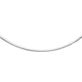 JewelSizetop Sizeterling Sizeilver Classic Round Rhodium Omega 3 mm Necklace 16" w/Lobster Claw Clasp