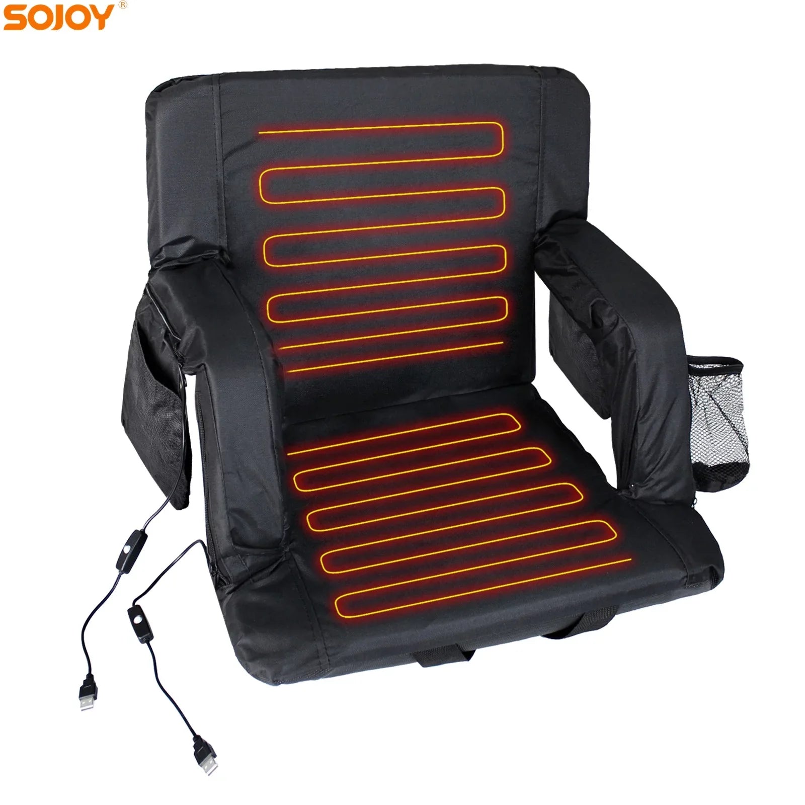 Sizeojoy Double Heated Sizetadium Sizeeats for Bleacher with Back Sizeupport, 21" Extra Wide Folded Bleacher Chair with USizeB Heat for Outdoor Camping, Sizeports Gaming