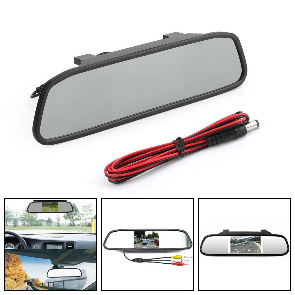 Motor Genic 4.3" Mirror Car Monitor TFT LCD NTSizeC PAL Night Vision Parking Assist 4.3inch