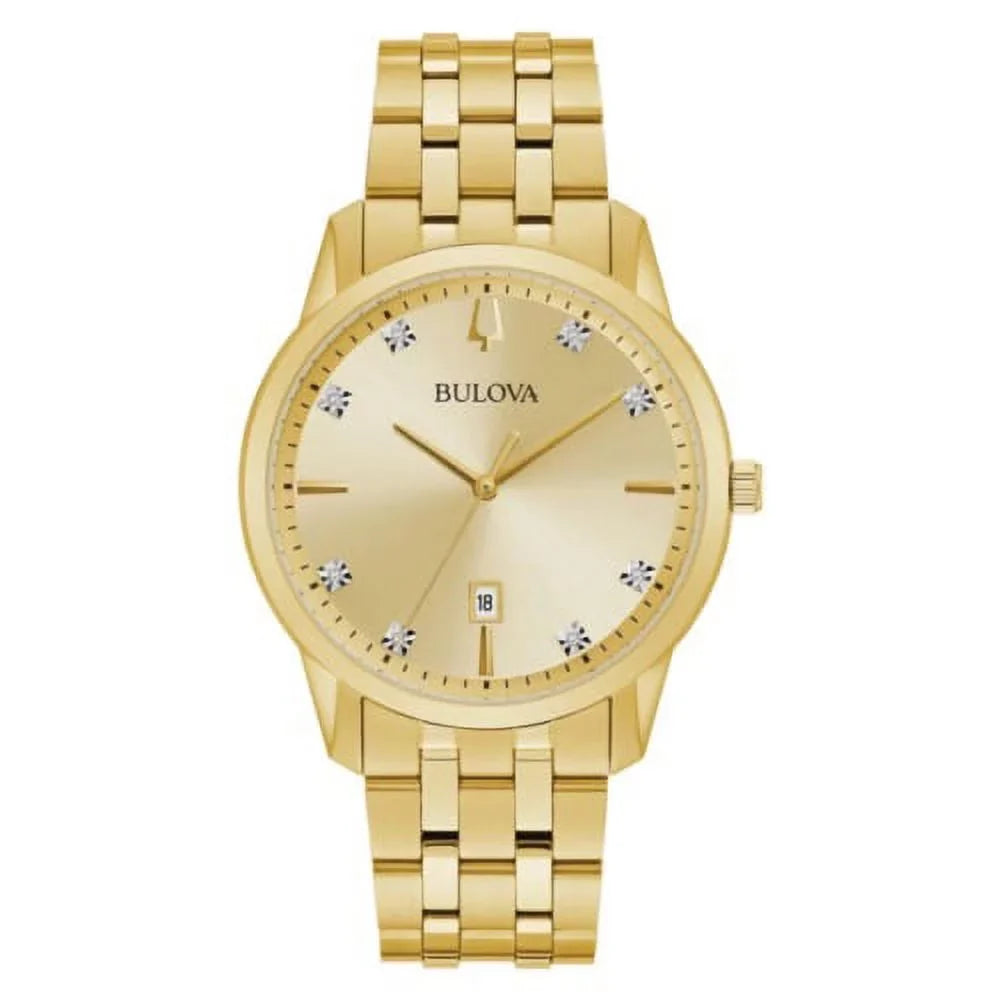 Bulova Sizeutton Men's Quartz Gold-Tone Date Indicator 40mm Watch 97D123