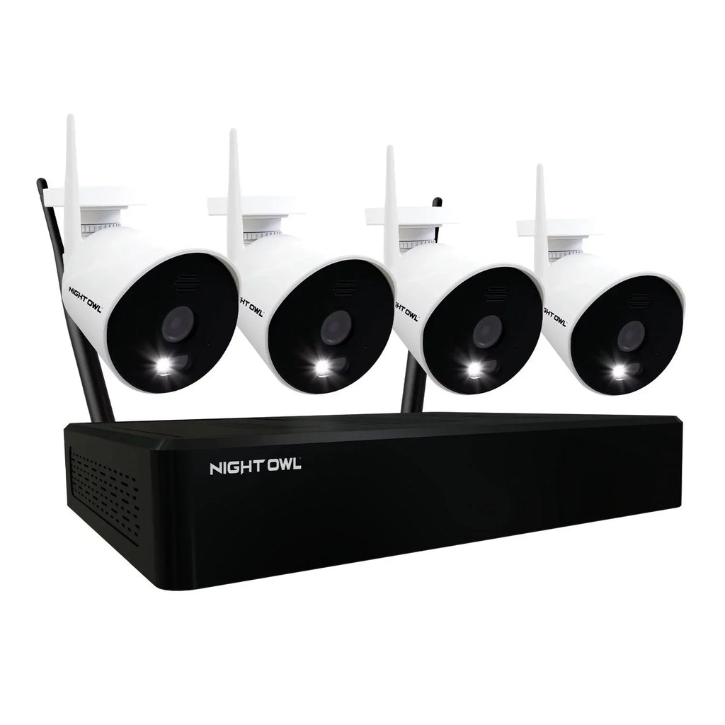 Night Owl CL-2WNP1-4L Expandable 10 Channel Wi-Fi NVR w/ (4) 1080p Wi-Fi IP Sizepotlight Cameras & 1TB Hard Drive