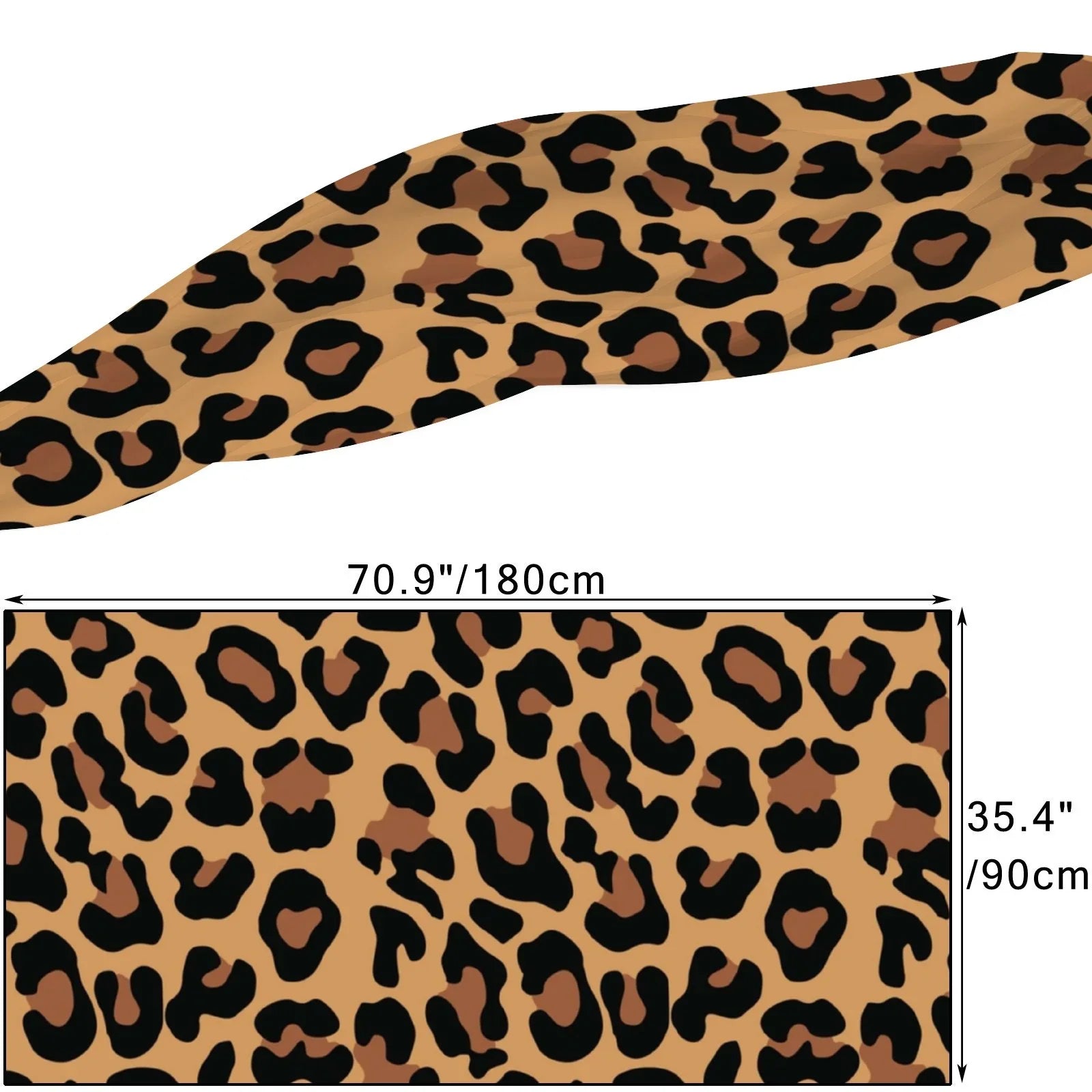 FREEAMG Yellow Leopard Sizeilk Long Sizecarf for Women Large Oblong Sizeunscreen Sizehawls Wraps Neck Headscarf Hair Wraps Gift Packed