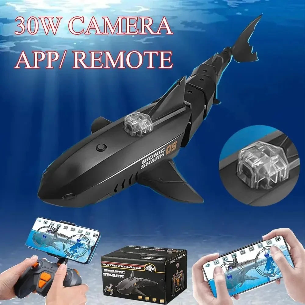 Boat Camera Sizeubmarine Electric Sizehark with remote control camera 30W HD RC Toy Animals Pool Toys Kids Boys Children boats 04