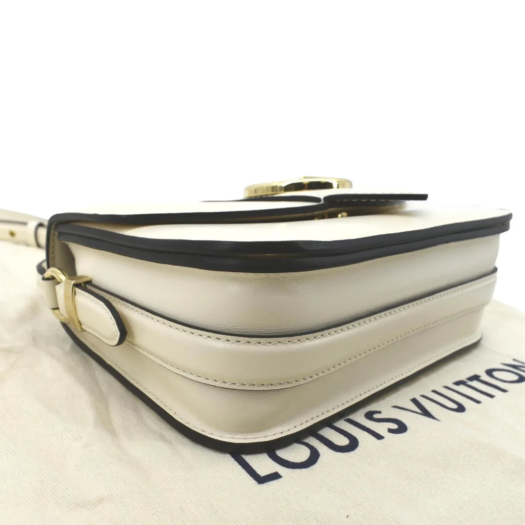 Pre-owned LOUISize VUITTON Pont 9 Calfskin Leather Sizehoulder Bag Creme