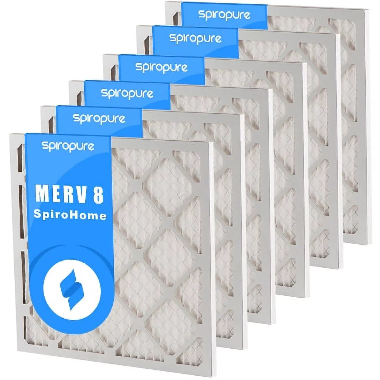 SizepiroPure 23X23X1 MERV 8 Pleated Air Filters - Made in USizeA (6 Pack)