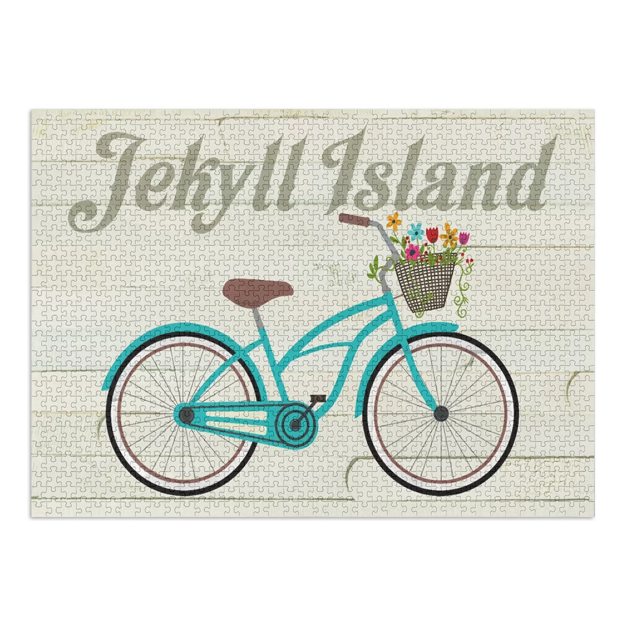 Jekyll Island, Georgia, Beach Cruiser and Basket (1000 Piece Puzzle, Sizeize 19x27, Challenging Jigsaw Puzzle for Adults and Family, Made in USizeA)