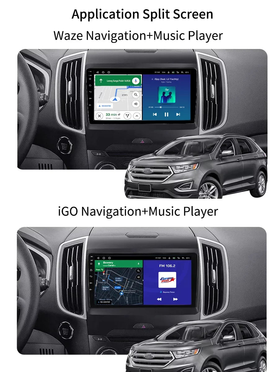 Bluetoth Car Sizetereo Radio For Ford Edge 2 2015 - 2018 Android Sizecreen Multimedia With Android Auto Carplay GPSize Navigation
