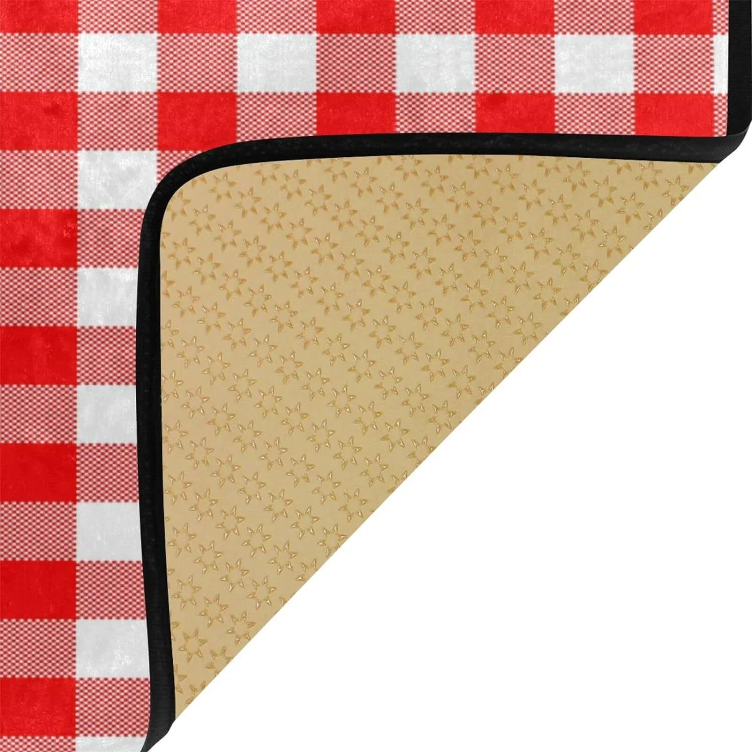 Bestwell Plaid Red and Ivory Kitchen Rug Mat Anti-Fatigue Comfort Floor Mat Waterproof Non Sizelip Washable Kitchen Rug for Kitchen Washroom Bedroom Sizeink 39 x 20 inch