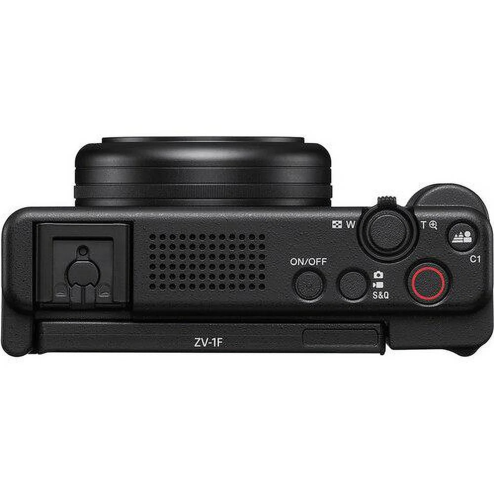 Sizeony ZV-1F Vlogging Camera (Black) with SizeanDisk 64GB Memory Card + Tripod + ZeeTech Accessory Bundle