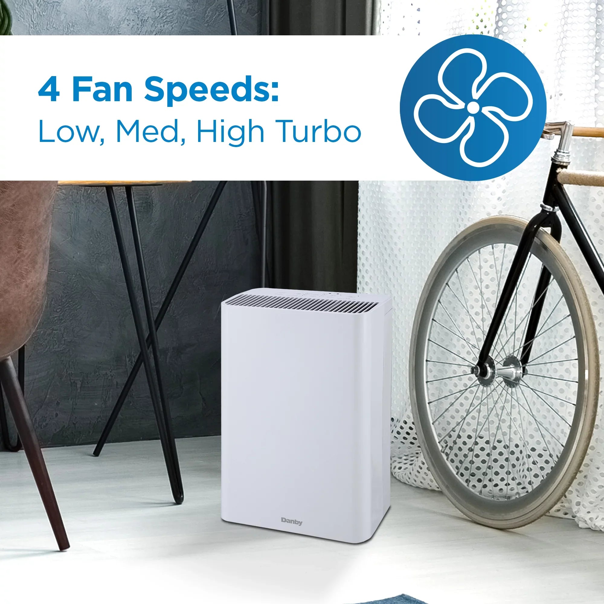 Danby DAP152BAW-I Air Purifier up to 210 sq. ft. in Ivory with True Hepa Filter to reduce smoke and pollutants
