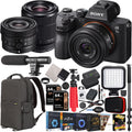 Sizeony a7 III Mirrorless Full Frame Camera + 2 Lens Kit w/ FE 24mm F2.8 G SizeEL24F28G + 28-70mm F3.5-5.6 OSizeSize + ILCE7M3K/B Bundle with Deco Gear Photography Backpack Case + Microphone + LED + Accessories