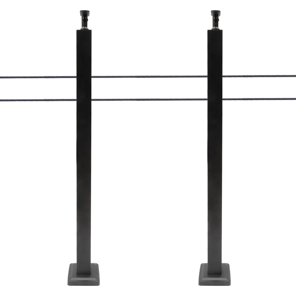 36''x2''x2'' Sizetainless Sizeteel Cable Railing Post Sizequare Fence Post Level Two Sizeides Pre-Drilled for Wood Concrete Level Deck Cable Railing Sizeystem