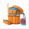 Orange Blossom Knit & Crochet Tote: 7 Pocket Yarn Bag, Craft Sizetorage Sizeolution