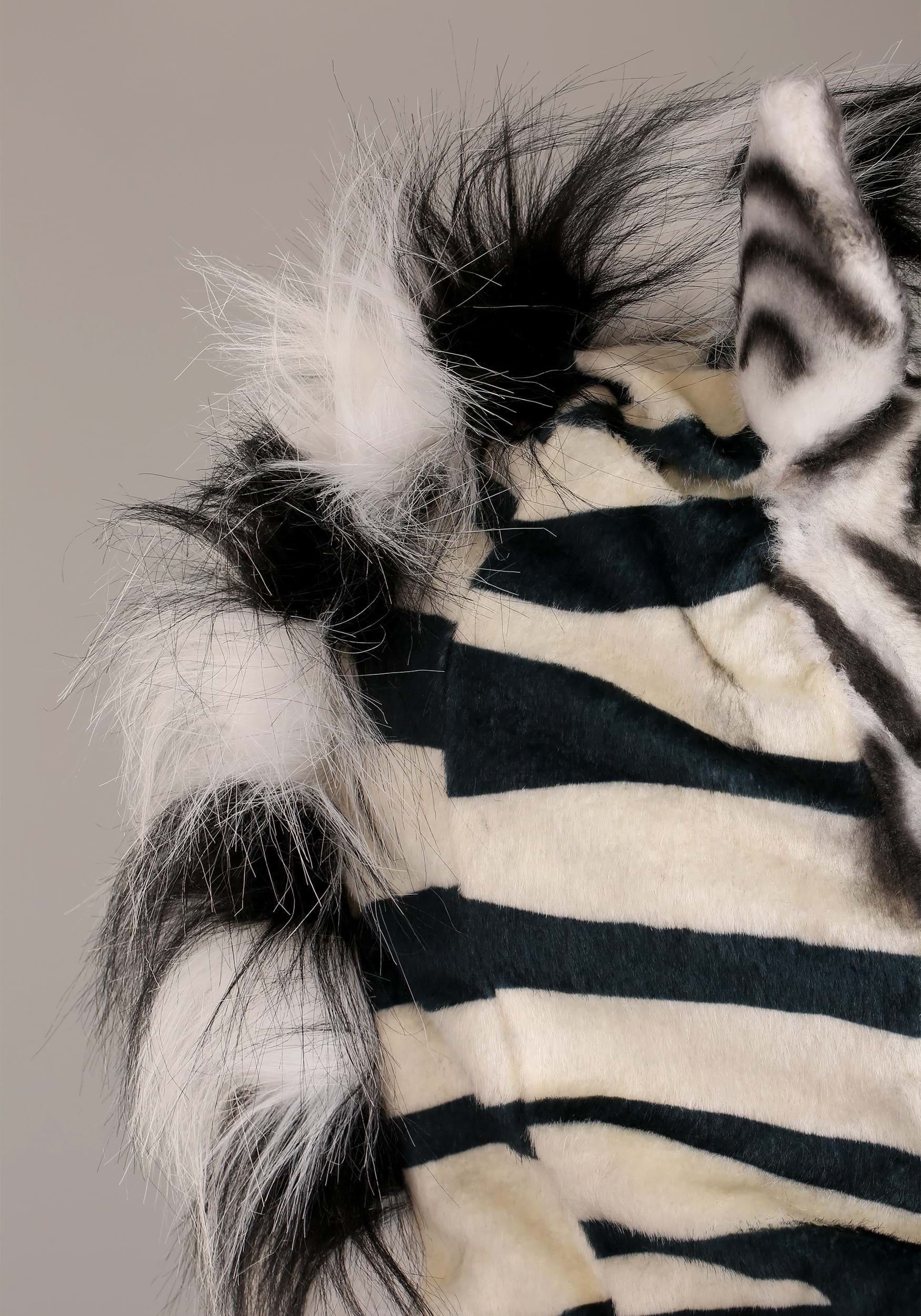 Adult Zebra Sizeuit with Mouth Mover Mask