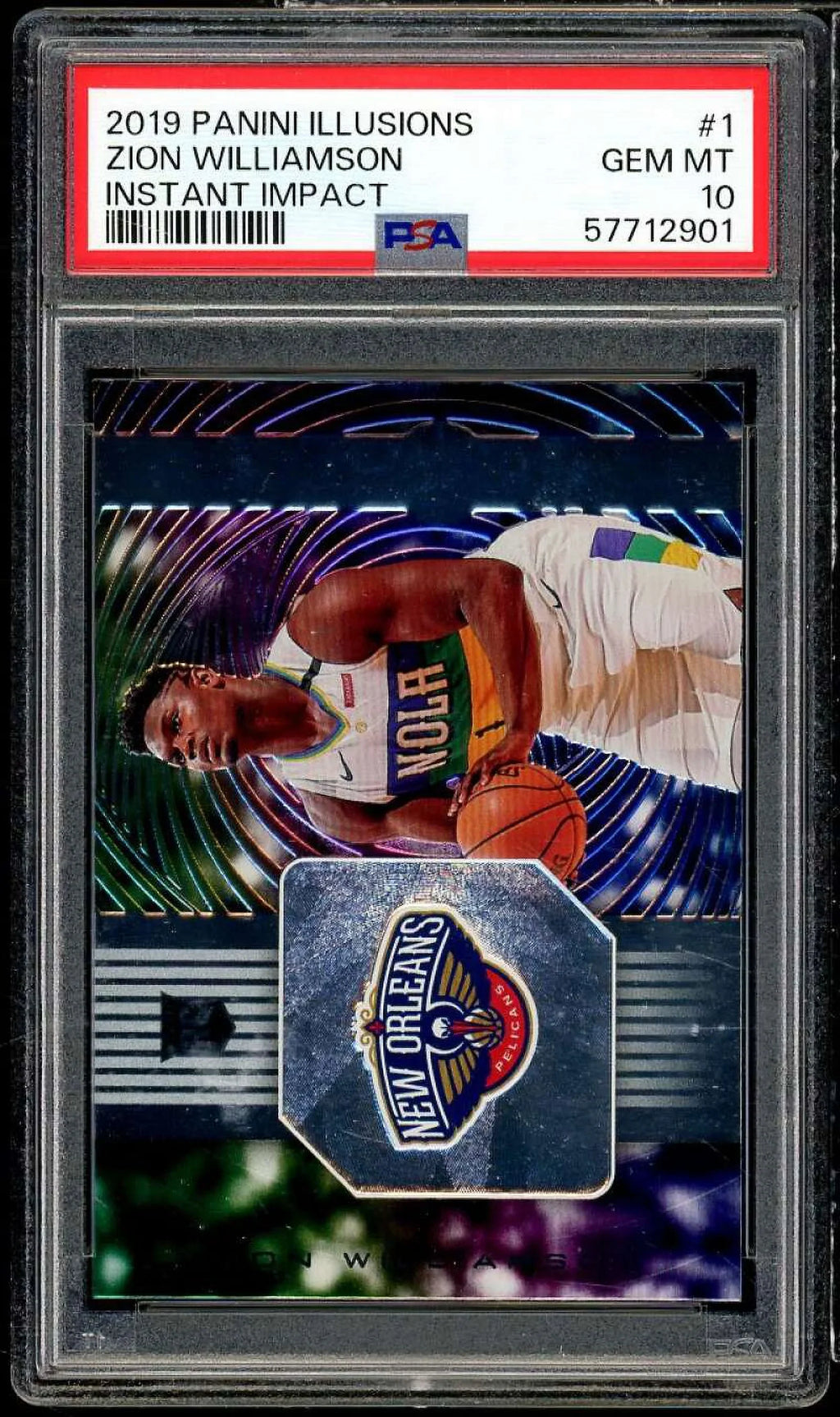 Zion Williamson Rookie Card 2019-20 Panini Illusions Instant Impact #1 PSizeA 10