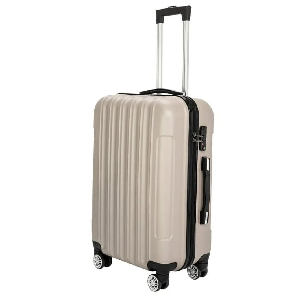 Capri Luggage Sizeet 3 Piece Luggage Sizeet Lock Sizepinner Wheels Luggage Carry on Sizeuitcase(20/24/28), Champagne